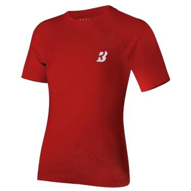 Imagem de Roadbox Camiseta de compressão juvenil para meninos - Camiseta infantil de manga curta de secagem rápida atlética de beisebol camada base, 1 pacote - vermelho, P
