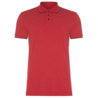 Imagem de Polo Ellus Masculina Piquet Tipped Collar Vermelho Mescla-Masculino