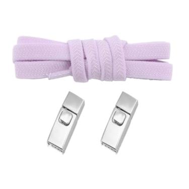 Imagem de Cadarço De Metal Elástico Para Crianças E Adultos, Cadarço Largo Sem Cadarço, Cadarço Para Sapatos, Tênis Para Crianças, Cadarço Para Sapatos(Light perple)