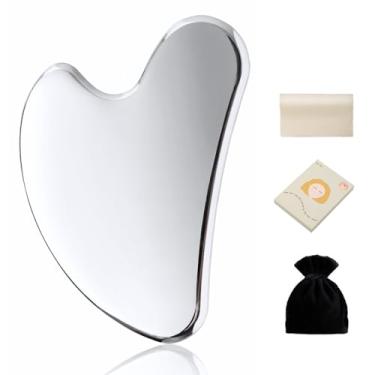 Imagem de ALOYGUZ Aço inoxidável Gua Sha ferramentas faciais metal drenagem linfática massageador corpo Guasha presentes para mulheres