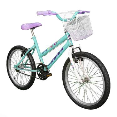 Imagem de Bicicleta Juvenil Aro 20 Passeio Urbano Track E Bikes com Freios V-Brake Até 50kg Cindy azul/branco