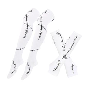 Imagem de Tachiuwa Traje de Halloween Mangas de braço costuradas e meias longas para brincadeiras de faz de conta leves, Style C