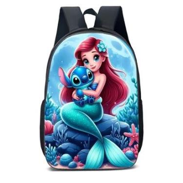 Imagem de MOCHILA ESCOLA INFANTIL JUVENIL ANIME ARIEL E STITCH-Unissex