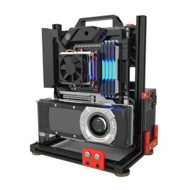 Imagem de Bancada de teste de PC ao ar livre para computador ITX UMATX ATX ATX Chassi de placa mãe suporte de alumínio DIY moldura nua suporte 120 240 360 refrigeração líquida