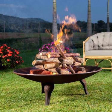 Imagem de Lareira Braseiro Jardim Externa Portátil Ferro Fundido Cor Envelhecida