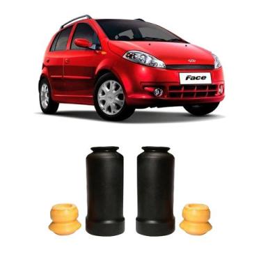 Imagem de Par Kit Batente Parcial Dianteiro Chery Face 2010 2011 2012 - Auto Fle