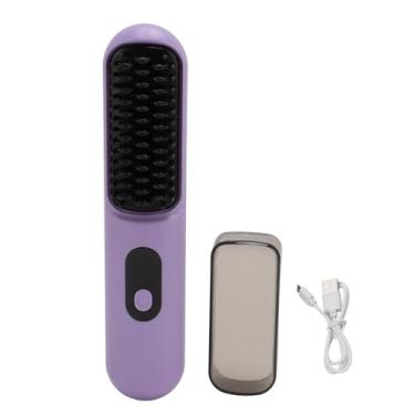 Imagem de Escova Alisadora de Cabelo, Pente Alisador de Cabelo, Escova Alisadora, Tamanho de Viagem Portátil, Pente de Cabelo Reto Sem Fio, Não Estático, Recarregável para Todos Os Tipos