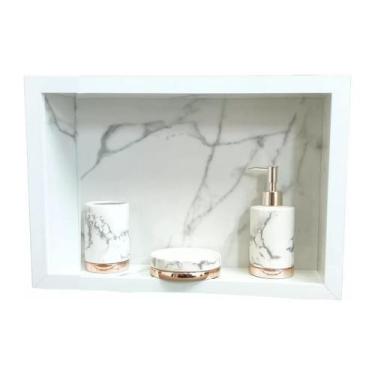 Imagem de Nicho Para Banheiro de Porcelanato 40x30x10 Cm - PHZ, Calacata