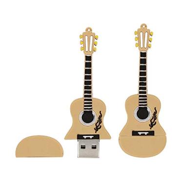 Imagem de 64 GB Modelo de guitarra USB 3.0 Flash Drive Pen Drive Pen Drive Pendrive USB Memory Stick Jump Drive Tamanho compacto USB Flash Disk Drive USB 3.0 Stick - Marrom claro
