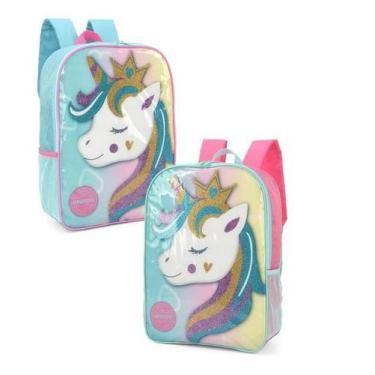 Imagem de Mochila Escolar Infantil De Costas Unicornio Is37651 Luxcel