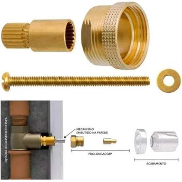 Imagem de Kit prolongador registro trio base 1/2 a 1.1/2  - docol