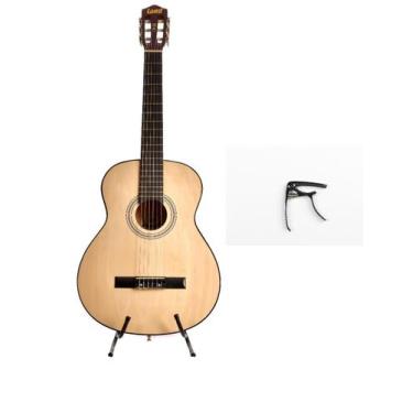 Imagem de Kit Violão Land Acústico Nylon Natural+ Capo Traste Pba07