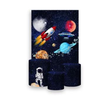 Imagem de Painel De Festa Vertical 1,50 x 2,20 + Trio De Capas Cilindro - Espaço