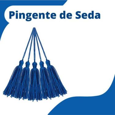 Imagem de Pingente De Seda Tassel - Azul Royal - Com 100 Unidades - Nybc