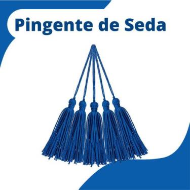 Imagem de Pingente De Seda Tassel - Franja - Azul Royal - Com 50 Unidades - Nybc