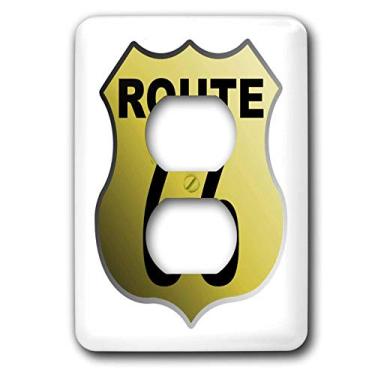 Imagem de 3dRose Capa de tomada de 2 tomadas Rota 66 Retro Famosa 66