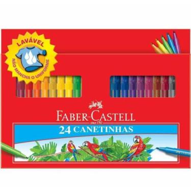 Imagem de Caneta Hidrográfica 24 Cores Grande Faber-castell - Faber castell