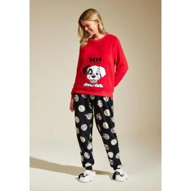 Imagem de Pijama recco longo de fleece 101 dálmatas, 42, Vermelho c, Est, Dalmat