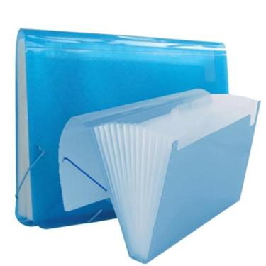 Imagem de Pasta Sanfonada Plastica Oficio 31 Divisórias - Cis,  Azul