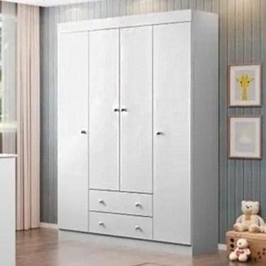 Imagem de Roupeiro Elisa 4 Portas e 2 Gavetas para Quarto Infantil de Bebê Infan