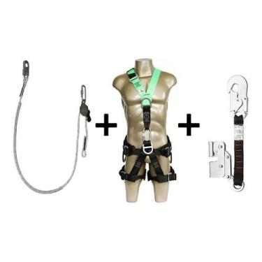 Imagem de Kit Cinto 5 Pontos Dg5200 + Talabarte Dg9200 + Trava Queda - DGmaster