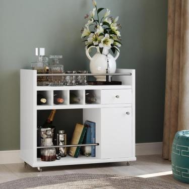 Imagem de Carrinho Aparador Bar Adega Premium Para Bebidas Chá Café Com Rodízios