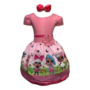 Imagem de Vestido Temático Lol Borboleta - Pequenos Encantos Baby, Rosa, PP 0/1 