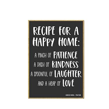 Imagem de Honey Dew Gifts, Receita para um lar feliz, 6,3 cm por 8,5 cm, feito nos EUA, ímãs de geladeira, ímãs decorativos, ímãs de frases, ímãs de geladeira, ímãs fofos, ímãs de geladeira