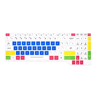 Imagem de WYGCH Capa de silicone para teclado ASUS TUF FX505 FX505GT FX505DT FX705DT FX705DY, ROG Strix GL503 GL504 GL703 GL704 GL704GM GL704GV GL704GW GL704GW, versão dos EUA (azul candy)