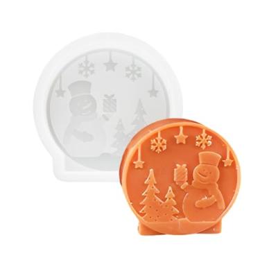 Imagem de Tone Fun Moldes de silicone em forma de boneco de neve para fazer velas, resina, velas de aromaterapia, sabonete de cera artesanal, decoração de casa, artesanato