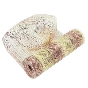 Imagem de MEEDEE Ouro Prata e Ouro Rosa Ombré Deco Mesh 25,4 cm Materiais de Artesanato de Malha Metálica de Natal Fita de Malha Deco para Guirlanda para Guirlanda de Escadas Caixa de Correio Swag (30 pés)
