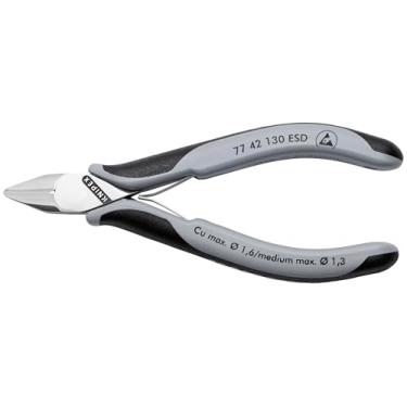 Imagem de KNIPEX Ferramentas 77 42 130 ESD Electronics cortadores diagonais, alças ESD, 14 cm