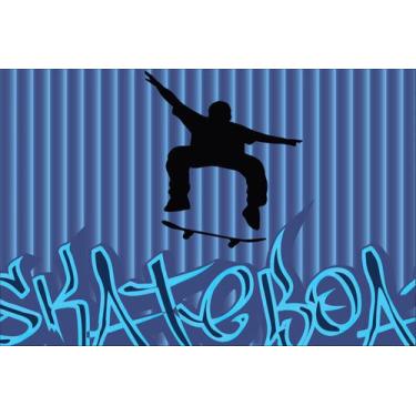 Imagem de Painel de lona Skate Azul - Fabrika de Festa, 300x170cm