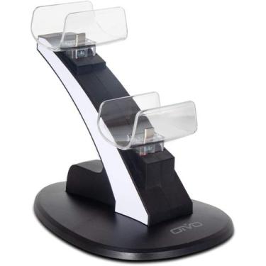 Imagem de Carregador Duplo C/ Led Para Controle Sem Fio Do Ps5 - PONTO DO NERD