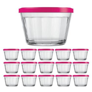 Imagem de Kit Potes Pequeno Americano Tampa Cor Sortida 150ml -  15Un - NADIR FI