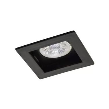 Imagem de Plafon Spot Embutir Direcionável 1 Lâmpada Dicróica Preto - Real Lustr