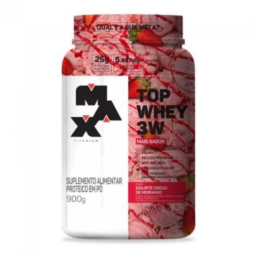 Imagem de Top Whey Mais Sabor Iogurte Grego de Morango - 900g - Max Titanium