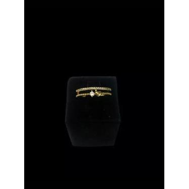 Imagem de Anel ajustável feminino ponto de luz coração - banhado a ouro 18k - To