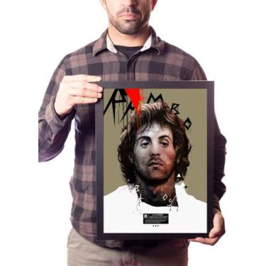 Imagem de Poster Com Moldura A3 Rambo Stallone - Fanarte