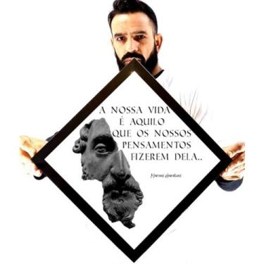 Imagem de Quadro  Prisma Frase Marcus Aurelius Reflexão Estoica 46cm - Fanarte