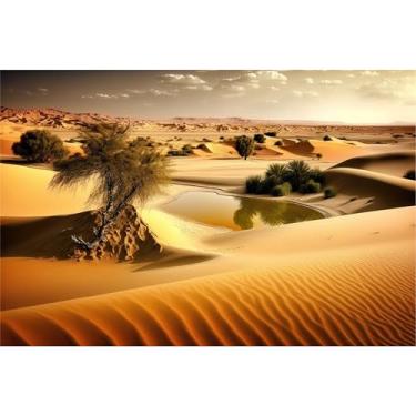 Imagem de Riivvdise Fundo de habitat de réptil céu oásis montanha sol e deserto cenário terrário fundo de aquário fundo de poliéster durável vinil 91 x 50 cm