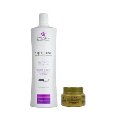 Imagem de Máscara Reestruturadora Unicplastia Blond 1L + Máscara Ouro 40g Dyusar