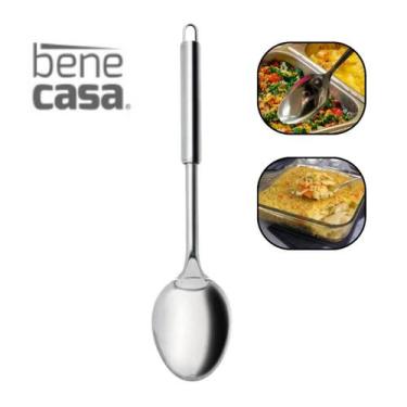 Imagem de Colher Grande de Arroz Multifuncional Inox Bene Casa 32cm