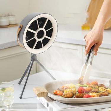 Imagem de Exaustor Portátil, Exaustor de Mesa Com 3 Velocidades de Ventilador e Filtro Mutável, Exaustor de Cozinha de Baixo Ruído, ângulo Ajustável para Churrasco Interno, Panela Quente