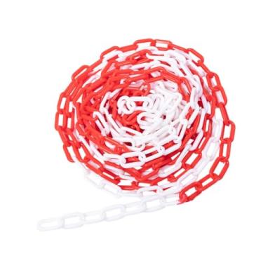 Imagem de Esquirla Barreira de Corrente de Tráfego Link Cones de Tráfego Conector Barreira de Estacionamento Profissional para Jardim Hotel Fila de Fila Aviso Seguro, Vermelho Branco