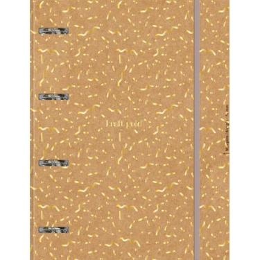 Imagem de Caderno Argolado College CD 80 Fls Kraft Gold Riscos FSC - Jandaia