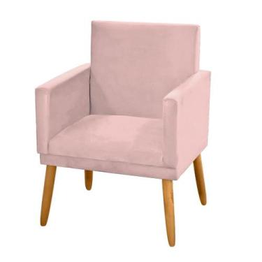 Imagem de Poltrona Nina para Sala de Estética Veludo Rosa Rosê Decorativa - JBF 