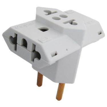 Imagem de Pino Multiplicador de Tomada Tipo T 3 Saídas 10A 2 Pinos Benjamin - Br