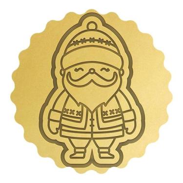 Imagem de Cortador Biscoito Natal Papai Noel Touca em Pé - DOCE IMPRESSO,  12cm