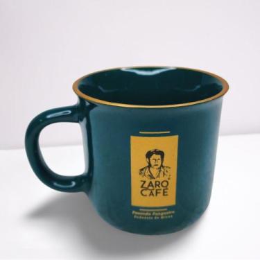 Imagem de Caneca Zaro Café Verde com borda dourada 200ml